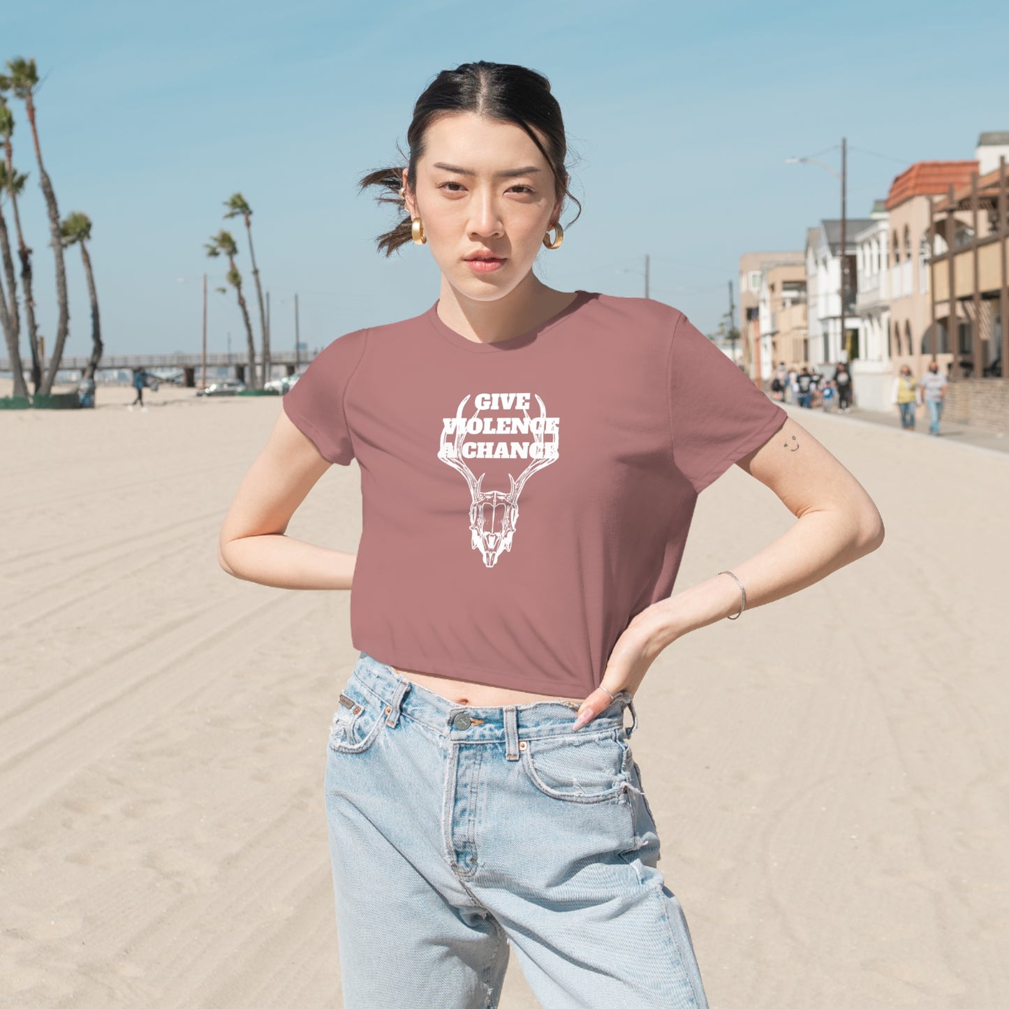 Women's Violence Flowy Cropped Tee