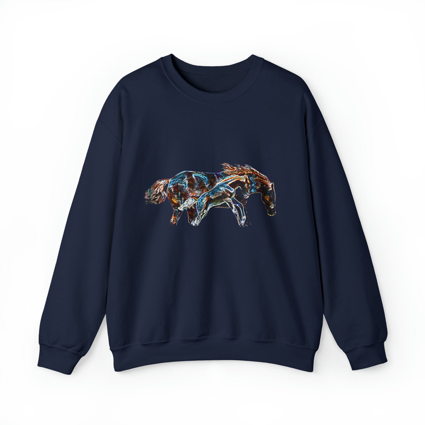 Unisex Neon Mare and Foal Heavy Blend™ Crewneck Sweatshirt