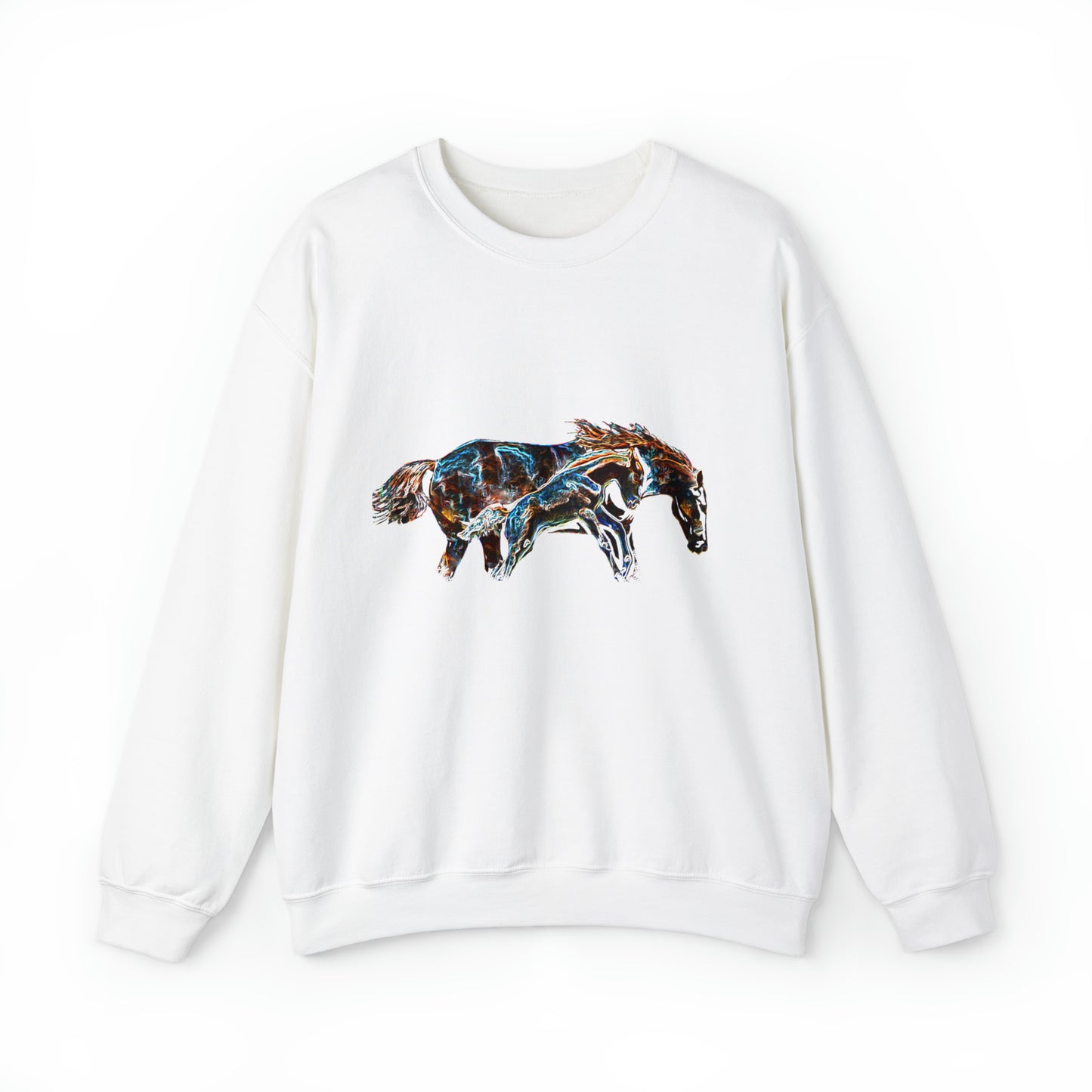 Unisex Neon Mare and Foal Heavy Blend™ Crewneck Sweatshirt