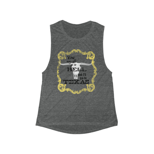 Women's Flowy Scoop Go To Hell Muscle Tank