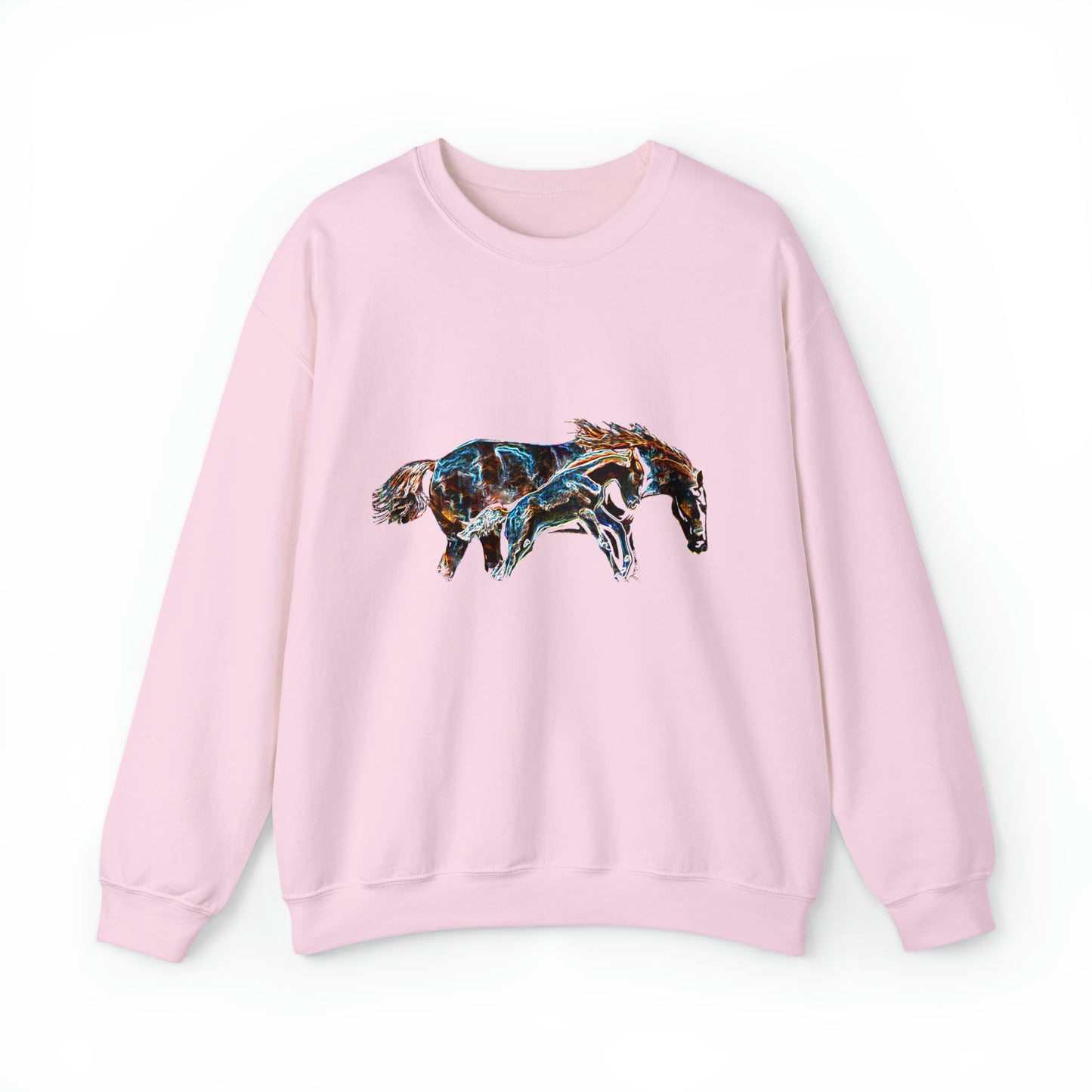 Unisex Neon Mare and Foal Heavy Blend™ Crewneck Sweatshirt